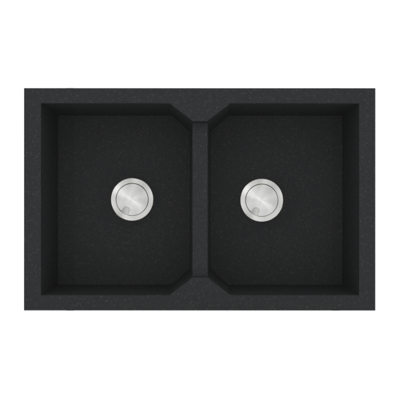 Νεροχύτης Κουζίνας 86x50cm Ένθετος Ερμάριο 90cm Γρανίτης Sanitec Ultra Granite 818-36-Grafite