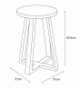 Σκαμπώ με Πόδια Bamboo Καφέ/Λευκό 31x31x42.5cm MRShome DS-2676000
