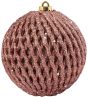 Ρόζ Χριστουγεννιάτικες Μπάλες 3 Χρώματα ,Σέτ 12 Τεμαχίων 8cm ,3 Σχέδια Lianos 223965