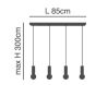 SE21-GM-4-4BL-GL1 ADEPT TUBE Gold Matt Pendant Smoked Glass+ HOMELIGHTING 77-8580