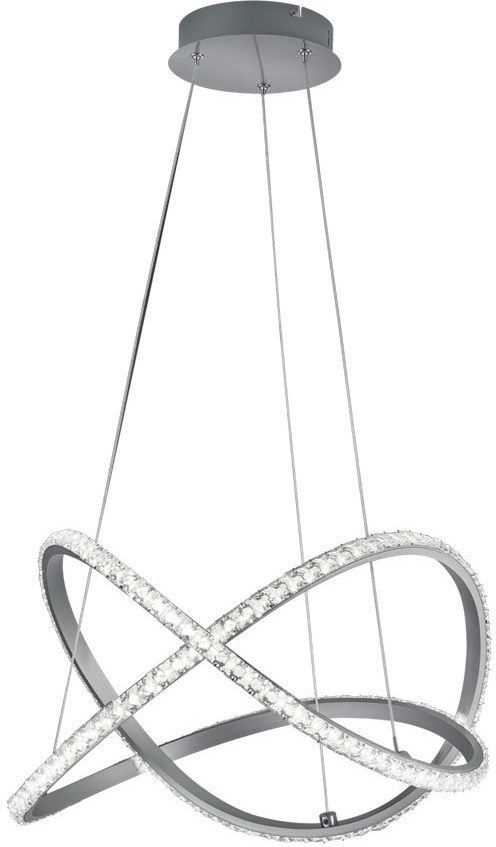 Φωτιστικό Κρεμαστό Ασημί D50xH150cm Led SMD 26w 3000lm Trio Lighting RL Rubin R32021105