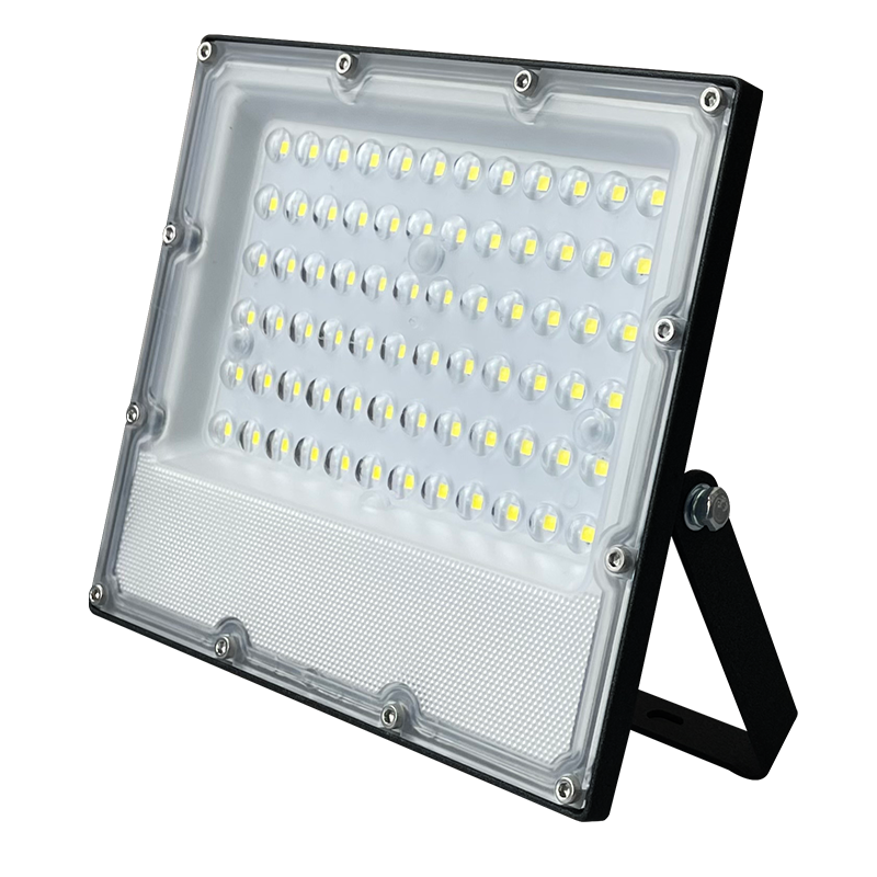 LED SMD BLACK FLOOD LUMINAIRE IP65 50W 3000K 5750Lm 100-277V AC RA80 IK08 5YRS BREATHING VALUE ACA J5030