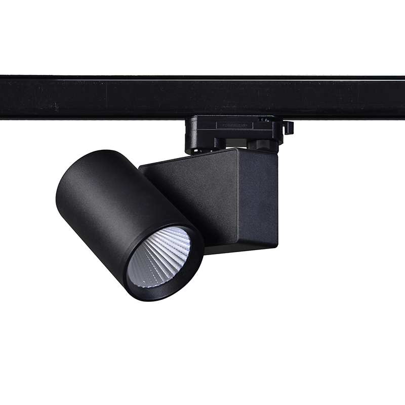 SAND BLACK LED TRACK LUMINAIRE 20W 3000K 3-PHASE 38° 2200LM 230V AC Ra80 5YRS ACA LISOR2030B4N