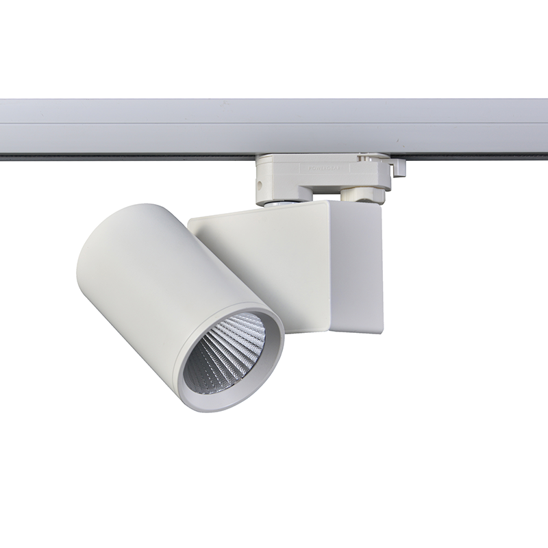 SAND WHITE LED TRACK LUMINAIRE 20W 3000K 3-PHASE 38° 2200LM 230V AC Ra80 5YRS ACA LISOR2030W4N