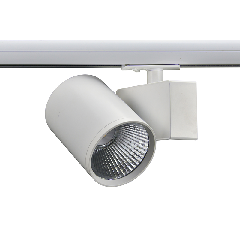 SAND WHITE LED TRACK LUMINAIRE 40W 3000K 1-PHASE 38° 4200LM 230V AC Ra80 5YRS ACA LISOR4030W2N