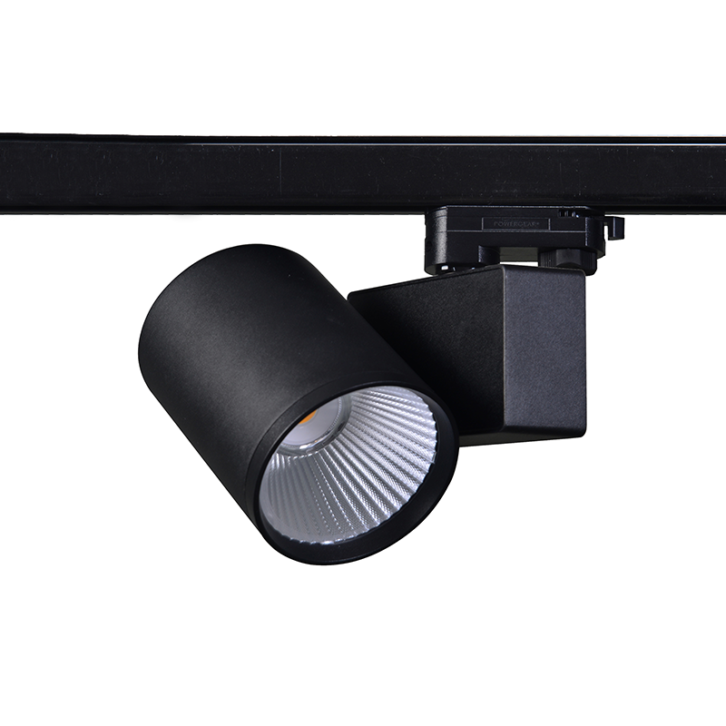 SAND BLACK LED TRACK LUMINAIRE 40W 4000K 3-PHASE 38° 4600LM 230V AC Ra80 5YRS ACA LISOR4040B4N