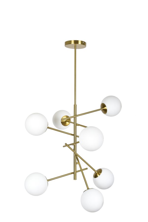 SE 110-7 PRATO PENDANT BRASS GOLD WITH 7 OPAL GLASSES Φ15 Γ4 HOMELIGHTING 77-4492