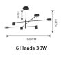 SE LED 30 PIEDRA BLACK PENDANT 85x80cm 30W IP20 3CCT WITH MEMORY 2 YEARS WARRANTY Γ5 HOMELIGHTING 77-50609