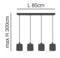 SE21-BL-B10-4BL-SH2 ADEPT PENDAT Grey Shade Pendant+ HOMELIGHTING 77-9022