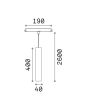 EGO PENDANT TUBE 12W 3000K ON-OFF BK Ideal Lux 257747