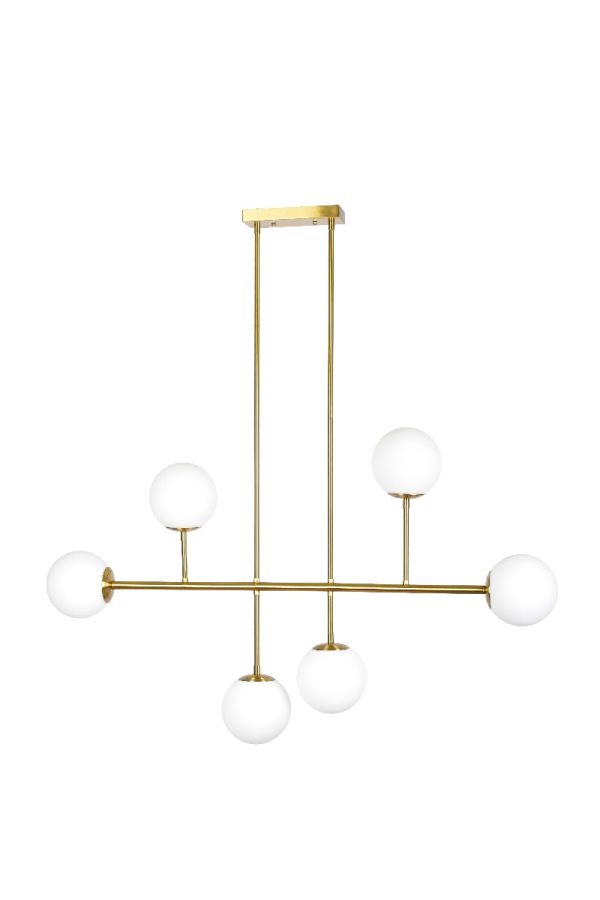 SE 110-6 PRATO PENDANT BRASS GOLD WITH 6 OPAL GLASSES Φ15 Γ4 HOMELIGHTING 77-4491