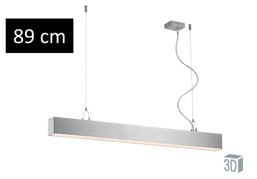 Κρεμαστό Γραμμικό Φωτιστικό Ράγα 89εκ. Led 30w 2800lm 3000K  Ανοδειωμένο Αλουμίνιο  Viokef Station 3911-0013-3-U-N