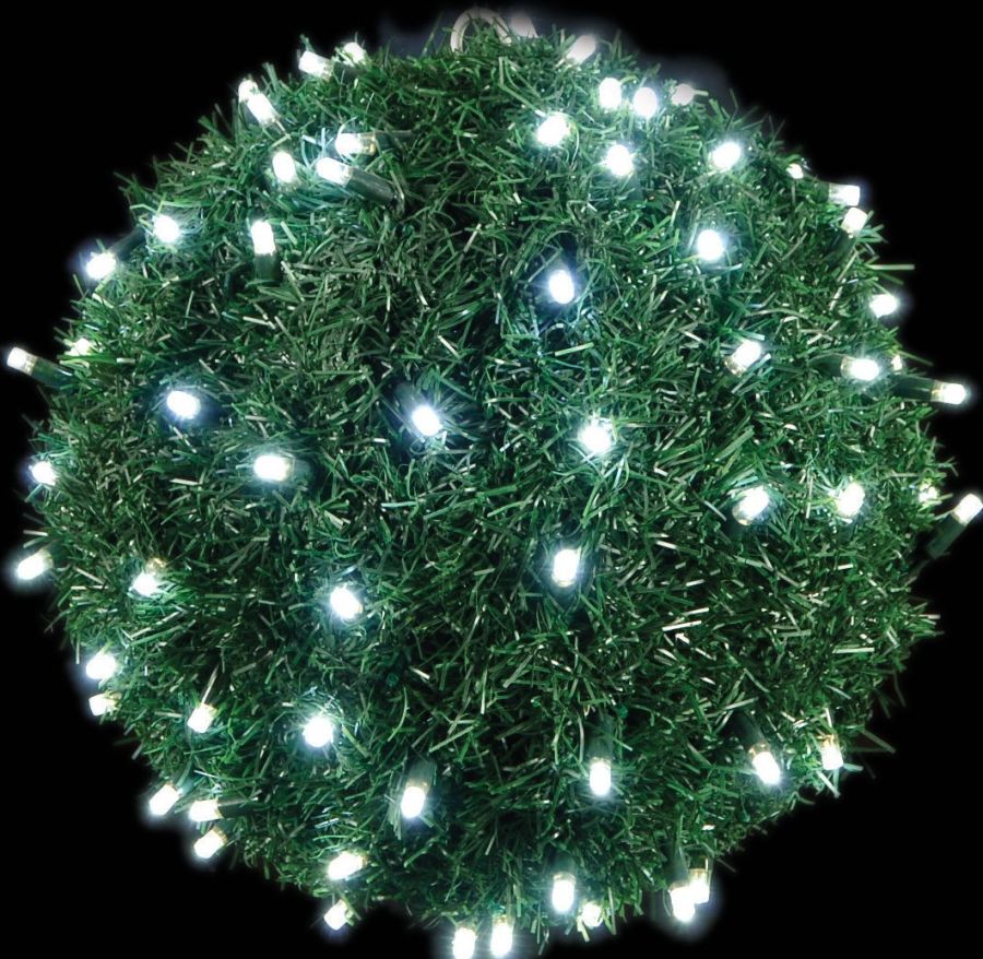 Led Φωτιζόμενη Χριστουγεννιάτικη 3D Μπάλα Με Pvc Γιρλάντα Και Rubber Led Ip44 ,45cm Lianos 52188