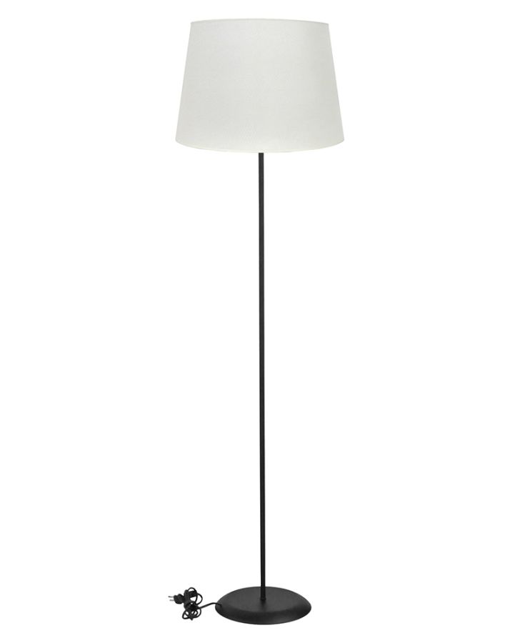 HFLB-01 ΚΩΝ. Φ35 FLOOR LAMP BLACK-ΛΕΥΚΟ/ΚΡΕΜ ΔΑΠΕΔΟΥ ΜΕ ΑΜΠΑΖΟΥΡ Φ35 ΚΩΝΙΚΟ Heronia 14-0406