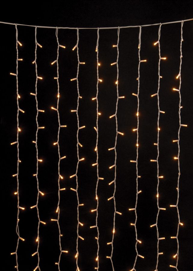 102 Led Συμμετρική Κουρτίνα Rubber Με Επέκταση Ip65 100 x 200(H)cm,Λευκό Καλώδιο/Θερμό Λαμπάκι (Kelvin: 2.500 - 3.000) Lianos 80252