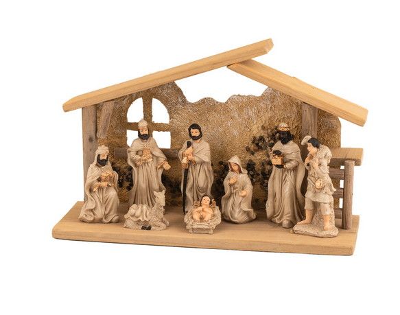 Ξύλινη Χριστουγεννιάτικη Φάτνη 32 x 12 x 23(h)cm Lianos SG25030