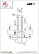 SE21-BL-100-SH1 ADEPT BLACK PENDANT WHITE SHADE+ HOMELIGHTING 77-8295
