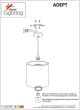SE21-BL-B10-5BL-SH123 ADEPT FLEX White, Grey, Brown Fabric Shade Pendant+ HOMELIGHTING 77-8961
