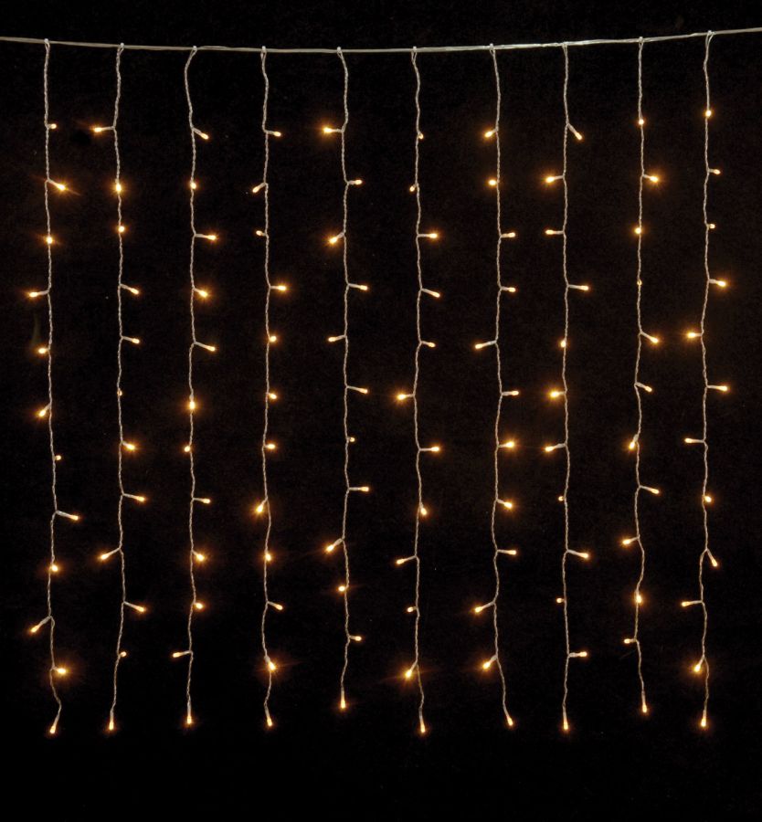 650 Led Σταθερή Συμμετρική Κουρτίνα Με Μετασχηματιστή Ιp44 Και Επέκταση 300 x 300(h)cm,Με Διάφανο Καλώδιο/Θερμό (Amber) Λαμπάκι (Kelvin: 2.100 - 2.300) Lianos 62307