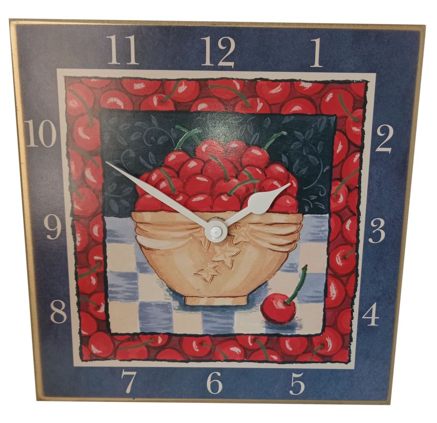 Ρολόι Τοίχου 20x20x1cmΞύλο Κεράσια Etoile SQC-001B