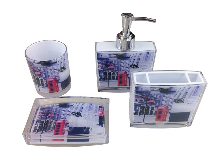 Ακρυλικό σετ μπάνιου 13x9x2,5cm, 7x8cm, 10x3,5x10cm & 10x3x16cm CM-694B Etoile CM-694B