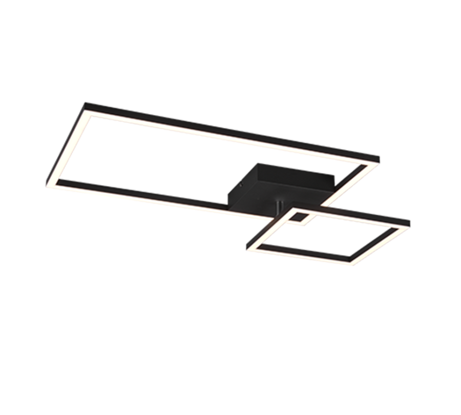 Πλαφονιέρα Οροφής 63xH7cm Led SMD 25w 4000K 3000lm Black Mat Switch Dimmer Trio Lighting Padela R62642432