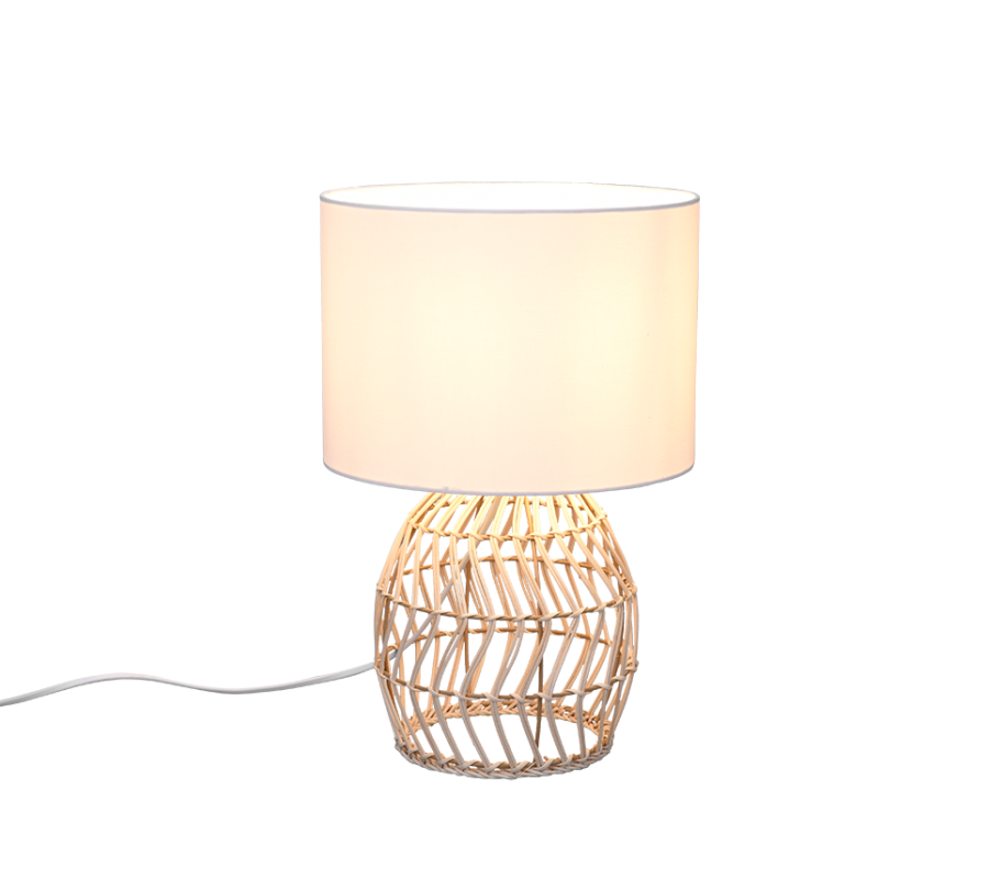 Πορτατίφ 25xH38cm 1xE27 Μπεζ Καπέλο Βάση Φυσικό Rattan Trio Lighting Rike R51131036