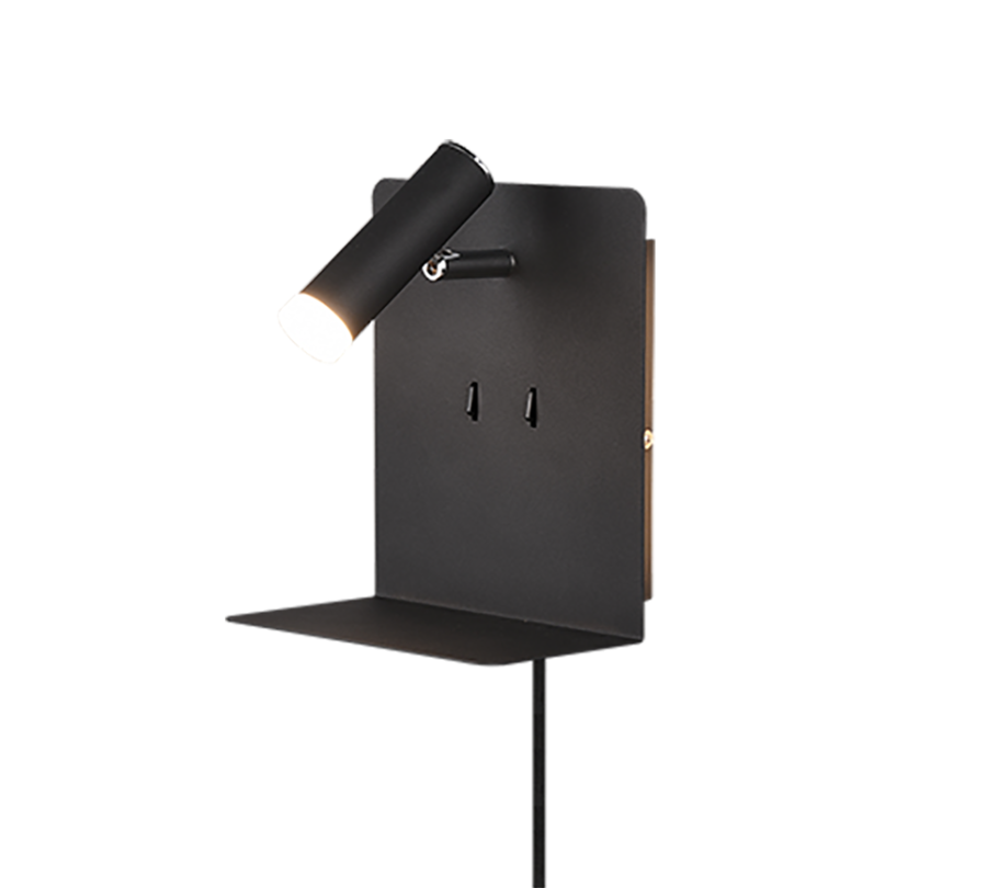 Φωτιστικό Τοίχου Μαύρο 16xH20cm LED 3w 3000K 220lm Trio Lighting Element 222570232