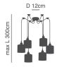 SE21-BR-10-6BL-SH123 MAGNUM FLEX White, Grey, Brown Shade Pendant+ HOMELIGHTING 77-9031