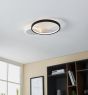Πλαφονιέρα Οροφής Μαύρο 40,5cm LED 3000-6500Κ 2100lm Μνήμη,Tηλεχειριστήριο, Νυχτός Eglo Gafares 900421