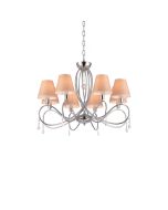 E002-8 LAKI PENDANT LAMP CHROME & WHITE SHADE 1Z2 HOMELIGHTING 77-3666