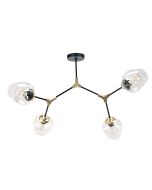 InLight Κρεμαστό φωτιστικό από μαύρο μέταλλο και διάφανο γυαλί 4XE27 D:120cm 6129-4-GL