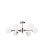 InLight Κρεμαστό φωτιστικό από χρώμιο μέταλλο και λευκή οπαλίνα 6XG9 D:55cm 5014-6