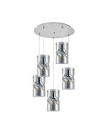 KQ S0616-5 TWIST SMOKEY PENDANT GLASS HOMELIGHTING 77-8184