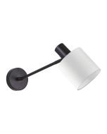 SE21-BL-22-SH1 ADEPT BLACK WALL LAMP WHITE SHADE+ HOMELIGHTING 77-8319