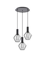 SE21-BL-4-3BL-GR1 ADEPT TUBE Black Pendant Black Metal Grid+ HOMELIGHTING 77-8530