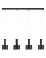SE21-BL-4-4BL-MS1 ADEPT TUBE Black Pendant Black Metal Shade+ HOMELIGHTING 77-8546