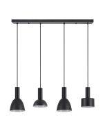 SE21-BL-4-4BL-MS123 ADEPT FLEX Black Pendant Black Metal Shade+ HOMELIGHTING 77-8912