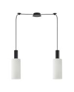 SE21-BL-4-BL2-GL3 ADEPT TUBE Black Pendant White Glass+ HOMELIGHTING 77-8564