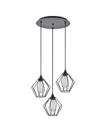 SE21-BL-B10-3BL-GR1 ADEPT PENDANT Black Metal Grid Pendant+ HOMELIGHTING 77-8750