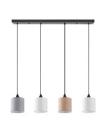 SE21-BL-B10-4BL-SH123 ADEPT FLEX White, Grey, Brown Fabric Shade Pendant+ HOMELIGHTING 77-8962