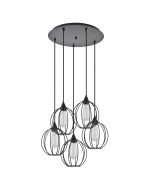 SE21-BL-B10-5BL-GR2 ADEPT PENDANT Black Metal Grid Pendant+ HOMELIGHTING 77-8758