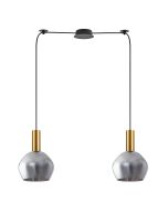 SE21-GM-4-BL2-GL2 ADEPT TUBE Gold Matt Pendant Smoked Glass+ HOMELIGHTING 77-8584