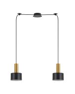 SE21-GM-4-BL2-MS1 ADEPT TUBE Gold Matt Pendant Black Metal Shade+ HOMELIGHTING 77-8634
