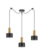SE21-GM-4-BL3-MS1 ADEPT TUBE Gold Matt Pendant Black Metal Shade+ HOMELIGHTING 77-8633