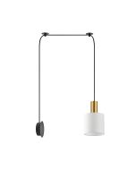 SE21-GM-4-NM1W-SH1 ADEPT TUBE Gold Matt Wall Lamp White Fabric Shade+ HOMELIGHTING 77-8824