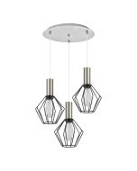 SE21-NM-4-3NM-GR1 ADEPT TUBE Nickel Matt Pendant Black Metal Grid+ HOMELIGHTING 77-8439