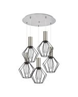 SE21-NM-4-5NM-GR1 ADEPT TUBE Nickel Matt Pendant Black Metal Grid+ HOMELIGHTING 77-8440