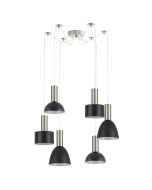 SE21-NM-4-BL6-MS12 ADEPT FLEX Nickel Matt Pendant Black Metal Shade+ HOMELIGHTING 77-8928