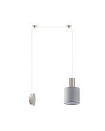 SE21-NM-4-NM1W-SH2 ADEPT TUBE Nickel Matt Wall Lamp Gray Fabric Shade+ HOMELIGHTING 77-8797